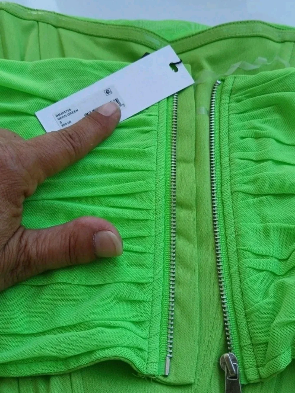 Steve Madden Dahlia Boned Corset Top in Neon Green 💚 Strapless Ruched Camisole - Picture 5 of 6